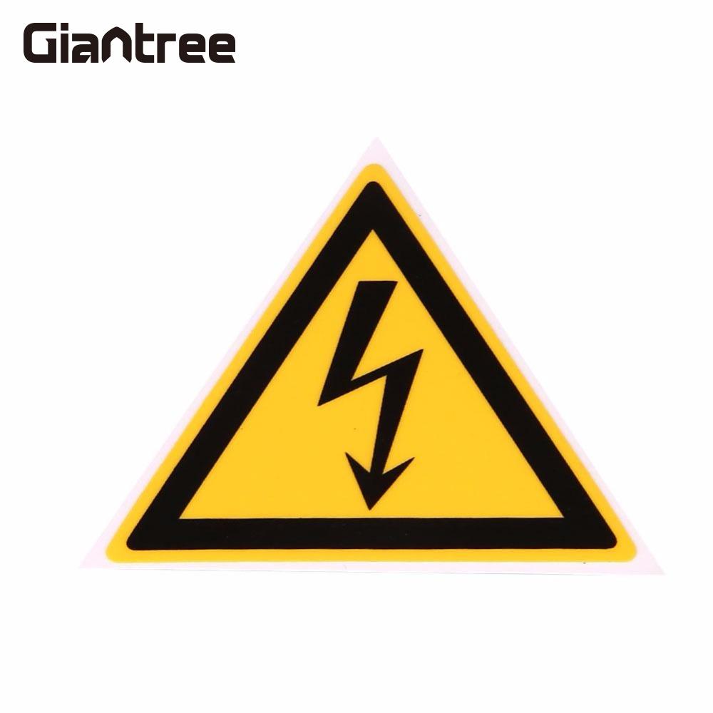 Giantree 5 Pcs         ΰ  ƼĿ ̺ Decals 50x50mm/Giantree 5 Pcs Electrical Shock Hazard Safety Yellow and Black Warning logo S